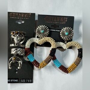 Shyanne Multicolor Beaded Heart Earrings